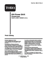 Toro 38543 Parts Catalog, 2003 page 1