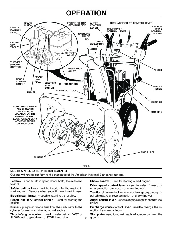 Husqvarna 924SBE Snow Blower Owners Manual, 2006,2007,2008