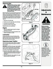 MTD Adjustments Maintenance Single Stage Snow Blower Owners Manual page 11