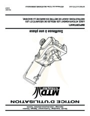 MTD Adjustments Maintenance Single Stage Snow Blower Owners Manual page 32