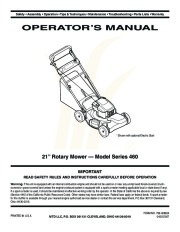 MTD 460 21 Inch Rotary Mower Lawn Mower Owners Manual page 1