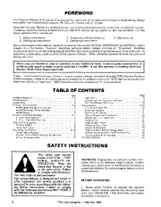 Toro 62923 5 hp Lawn Vacuum Owners Manual, 1990 page 2