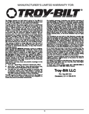 MTD Troy-Bilt TB360BV 4 Cycle Blower Vacuum Lawn Mower Owners Manual page 16