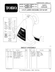 Toro 62912 5 hp Lawn Vacuum Parts Catalog, 1990, 1991, 1992 page 1