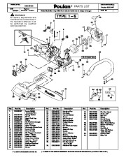 Poulan 2050 WT Chainsaw Parts List page 1