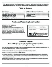 MTD Gold 601 Transmatic Tractor Lawn Mower Owners Manual page 2