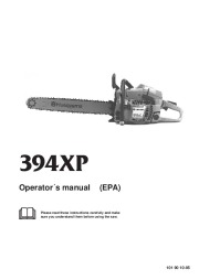 Husqvarna 394XP Chainsaw Owners Manual, 1999,2000,2001 page 1