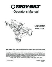 MTD Troy-Bilt LS338 Log Splitter Lawn Mower Owners Manual page 1