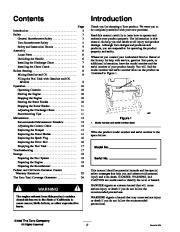 Toro 38413, 38419, 38440, 38445 Toro CCR 2450 3650 Snowthrower Owners Manual, 2001 page 2