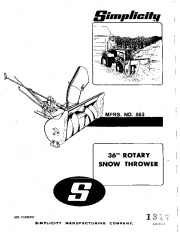 Simplicity 563 36-Inch Rotary Snow Blower Owners Manual page 1