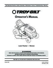 MTD Troy-Bilt Bronco Garder Tractor Lawn Mower Owners Manual page 1