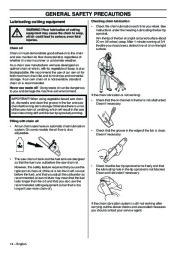 Husqvarna 576XP AutoTune Chainsaw Owners Manual, 2001,2002,2003,2004,2005,2006,2007,2008,2009 page 14