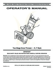 MTD 769-01275C E F Style Snow Blower Owners Manual page 1