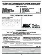 MTD 769-01275C E F Style Snow Blower Owners Manual page 2