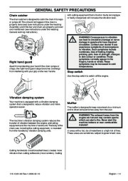 Husqvarna 445 445e 450e Chainsaw Owners Manual, 2005,2006,2007,2008,2009 page 11