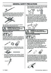 Husqvarna 445 445e 450e Chainsaw Owners Manual, 2005,2006,2007,2008,2009 page 14