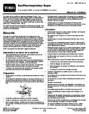 Toro 51593 Super Blower/Vacuum Manuel des Propriétaires, 2010, 2011, 2012, 2013, 2014 page 1