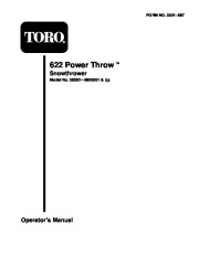 Toro 622 38062 Snow Blower Owners Manual 1999 page 1