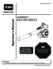 Toro 51986 Powervac Gas-Powered Blower Manual, 2012 page 1