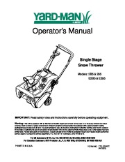 MTD Yard Man 2B5 295 E2B5 E295 Snow Blower Owners Manual page 1
