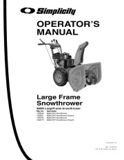 Simplicity 860 1693650 1693651 1693763 1693775 Snow Blower Owners Manual page 3