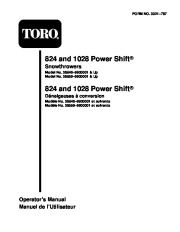 Toro 38559 Toro 1028 Power Shift Snowthrower Manuel des Propriétaires, 1999 page 1