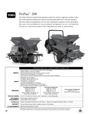 Toro ProPass 200 TM Specs page 1