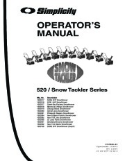 Simplicity 520 Snow Tackler Series 1692917 18 77 78 79 80 81 1693166 Snow Blower Owners Manual page 3