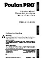 Poulan Pro PP3816 AV PP4218 AV Chainsaw Owners Manual page 1