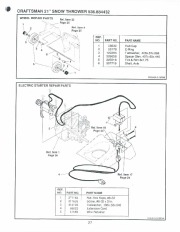 Craftsman 536.884432 Craftsman 21-Inch Auger Propelled Snow Thrower Owners Manual page 27