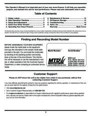 MTD 3AA 3CA Snow Blower Owners Manual page 2