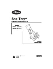 Ariens Sno Thro 938017 938018 SS522EC SS722EC Snow Blower Owners Manual page 1