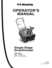 Simplicity 522E 1695468 1695514 Single Stage Snow Blower Owners Manual page 3