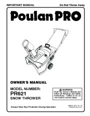 Poulan Pro PR621 436430 Snow Blower Owners Manual page 1