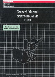 Honda HS80 Snow Blower Owners Manual page 1