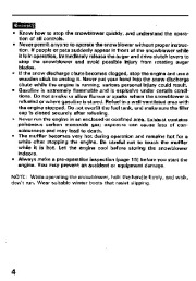 Honda HS80 Snow Blower Owners Manual page 5