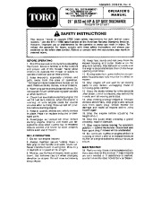Toro 16775 16575 21-Inch Lawn Mower Owners Manual, 1990 page 1