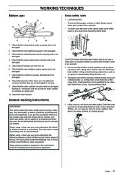 Husqvarna 345e 346XP 353 TrioBrake Chainsaw Owners Manual, 2006,2007,2008,2009,2010,2011 page 21