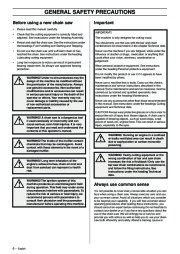 Husqvarna 345e 346XP 353 TrioBrake Chainsaw Owners Manual, 2006,2007,2008,2009,2010,2011 page 6