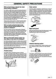 Husqvarna 345e 346XP 353 TrioBrake Chainsaw Owners Manual, 2006,2007,2008,2009,2010,2011 page 9