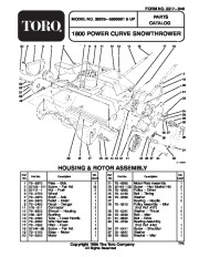 Toro 38025 1800 Power Curve Snowthrower Parts Catalog, 1996 page 1