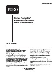 Toro Owners Manual, 2001 page 1