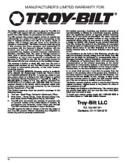 MTD Troy-Bilt TB144 4 Cycle Gardern Cultivator Lawn Mower Owners Manual page 20