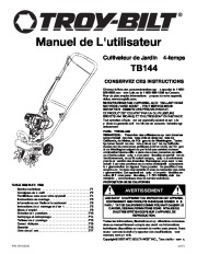 MTD Troy-Bilt TB144 4 Cycle Gardern Cultivator Lawn Mower Owners Manual page 21