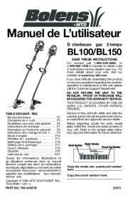 MTD Bolens BL100 BL150 Gas Trimmer Lawn Mower Owners Manual page 25