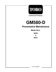 Toro Commercial Products GM580 D Preventative Maintenance Model No S 30580 30581 98995SL page 1