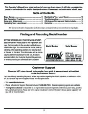 MTD V550 Self Propelled Mulching Mower Lawn Mower Owners Manual page 2
