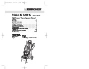 Kärcher K 3300 G Gasoline Power High Pressure Washer Owners Manual page 1