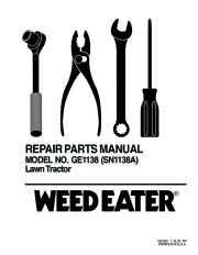Weed Eater GE1138 SN1138A Lawn Tractor Repair Manual, 2002 page 1