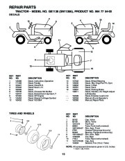 Weed Eater GE1138 SN1138A Lawn Tractor Repair Manual, 2002 page 13